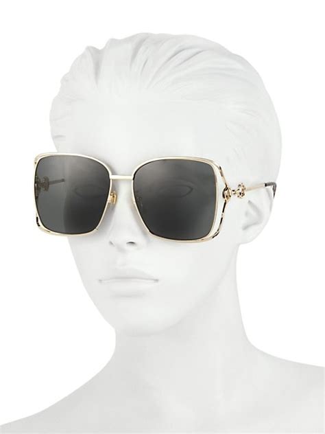 gucci 61mm horsebit square sunglasses|gucci 56mm designer sunglasses.